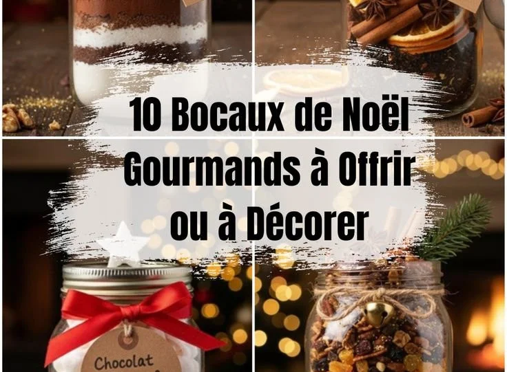Bocaux de Noël gourmands décorés pour les fêtes