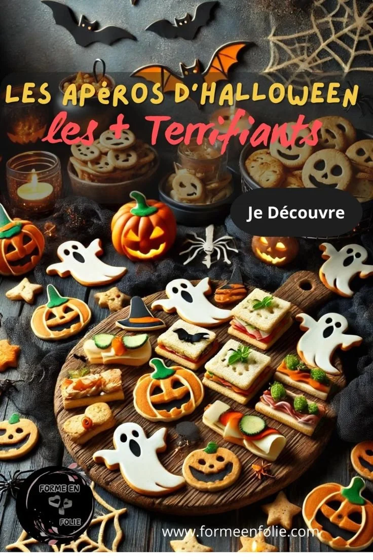 Apéritifs d'Halloween créatifs préparés avec emporte-pièces amusants