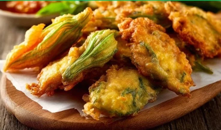 Beignets de fleurs de courgettes croustillants, parfaits pour un apéritif d'été.