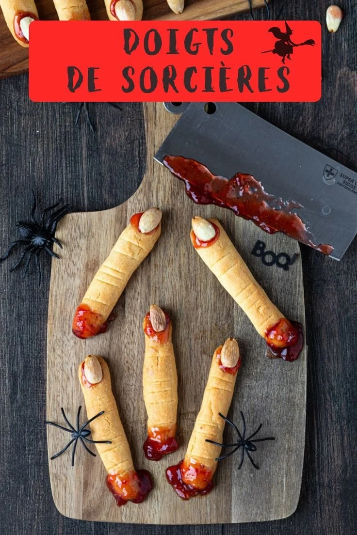Biscuits Halloween en forme de doigts de sorcière