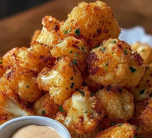 Bouchées de chou-fleur croustillantes, un snack veggie délicieux et sain.