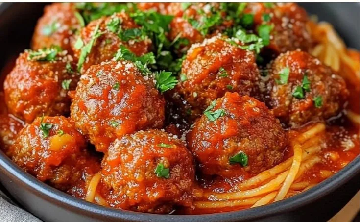 Boulettes italiennes appétissantes avec sauce tomate maison