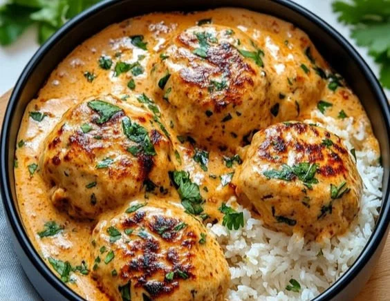 Boulettes poulet gingembre en sauce cacahuète, recette facile et rapide.