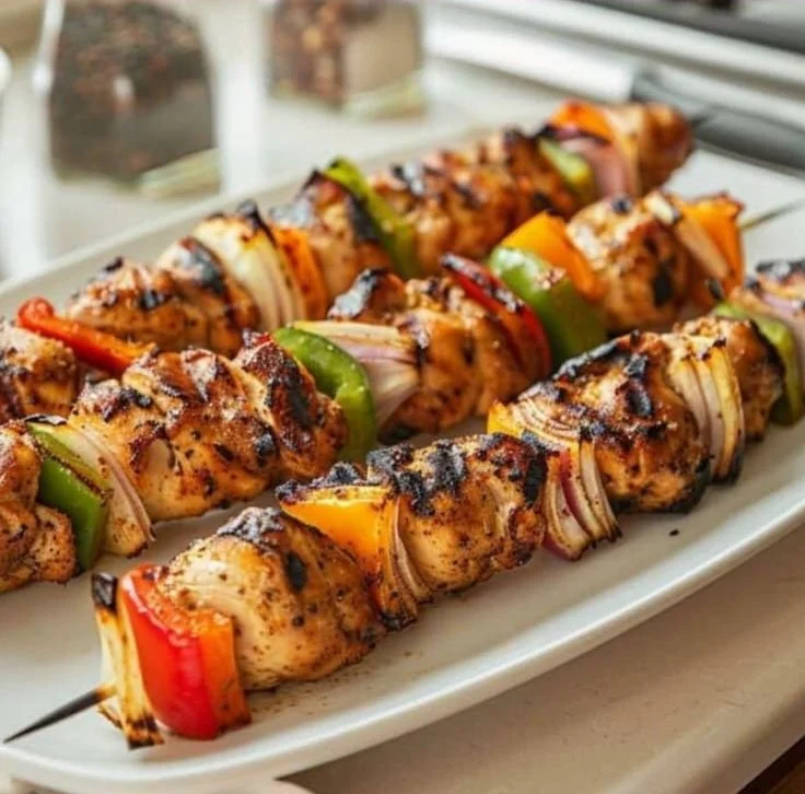 Brochettes de poulet cuisinées à l'airfryer, légères et savoureuses