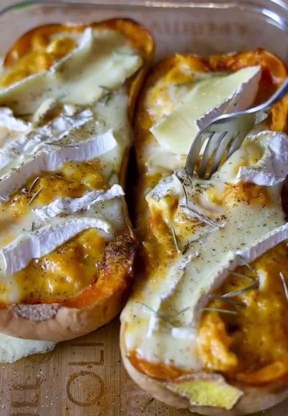 Butternut stuffed with Camembert