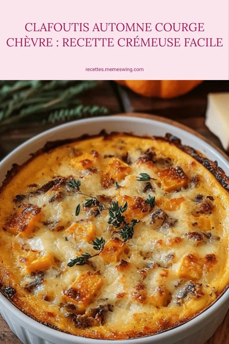 Clafoutis courge chèvre crémeux prêt à être dégusté