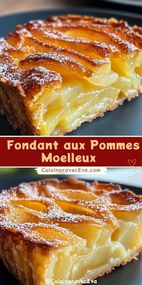 Un délicieux fondant aux pommes moelleux présenté dans une assiette.