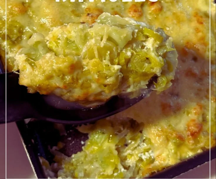 Gratin de ravioles aux poireaux savoureux et réconfortant