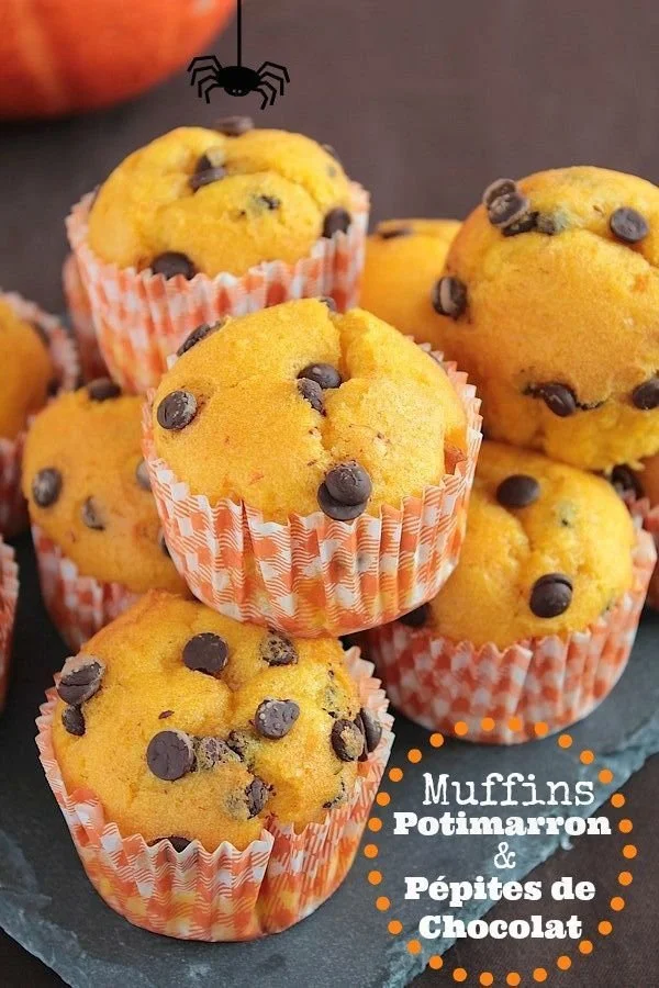 Muffins d'Halloween au Potimarron et Pépites de Chocolat
