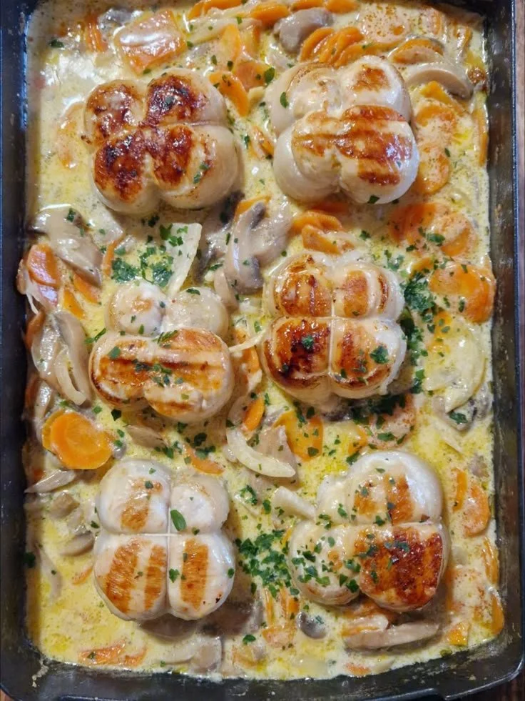 Sauce Paupiette Blanquette prête à servir sur un plat gastronomique.