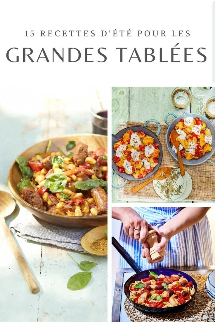 Plat coloré de recettes d'été pour les grandes tablées