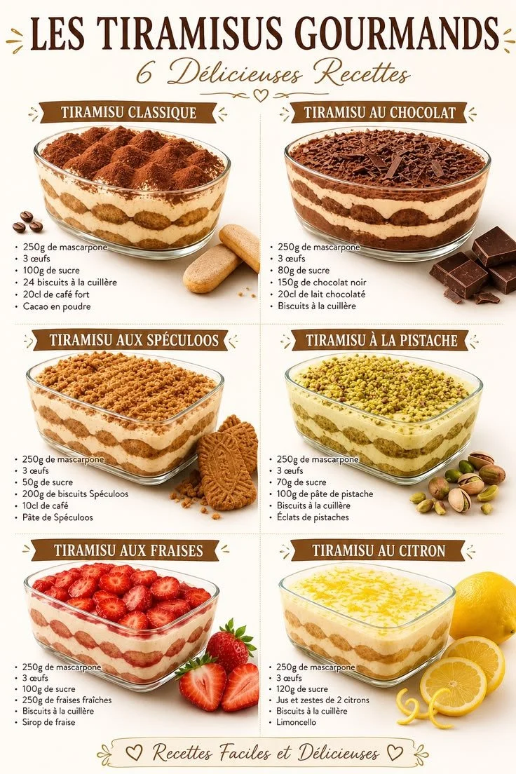 Recettes de tiramisus gourmands : 6 délicieuses variations de ce dessert italien
