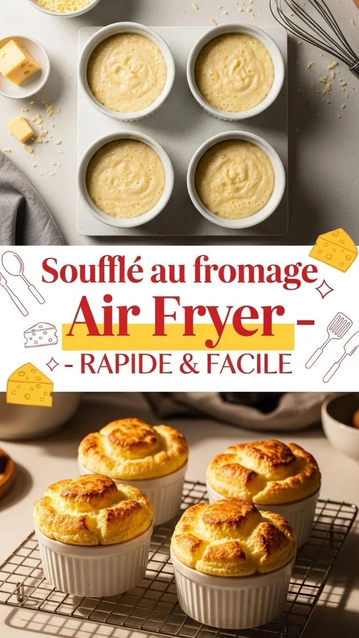 Soufflé au fromage croustillant cuit dans un air fryer rapide