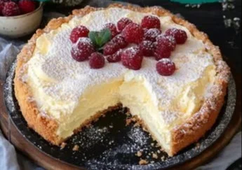 Tarte Fondante au Mascarpone délicatement préparée avec une crème crémeuse.