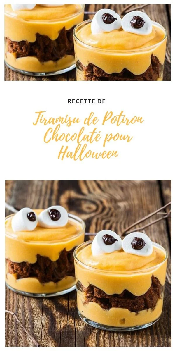 Tiramisu de Potiron Chocolaté pour Halloween, un dessert délicieux et original.