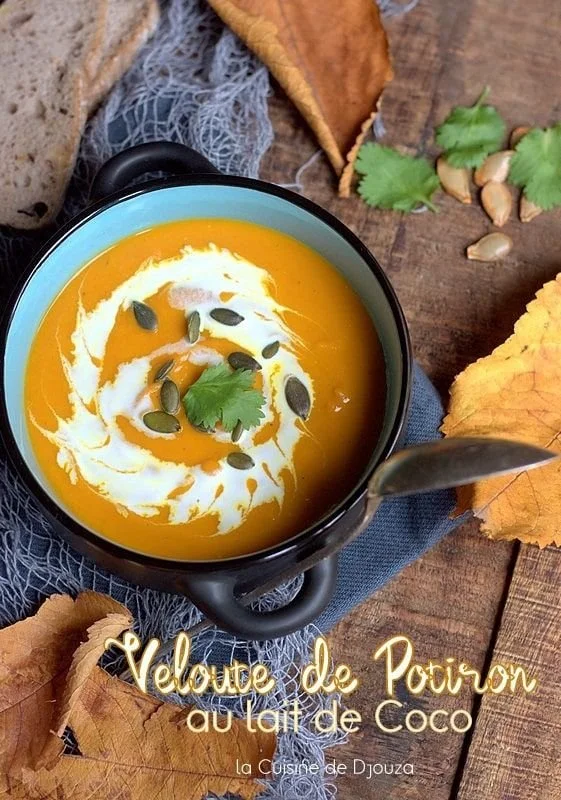 Velouté de potiron au lait de coco, parfait pour l'automne