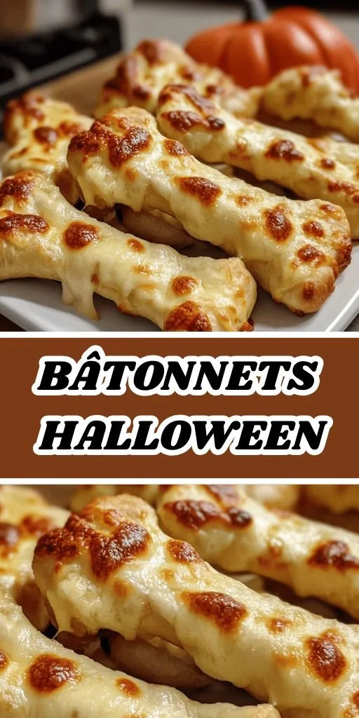 Bâtonnets de pain Halloween en forme de os avec fromage