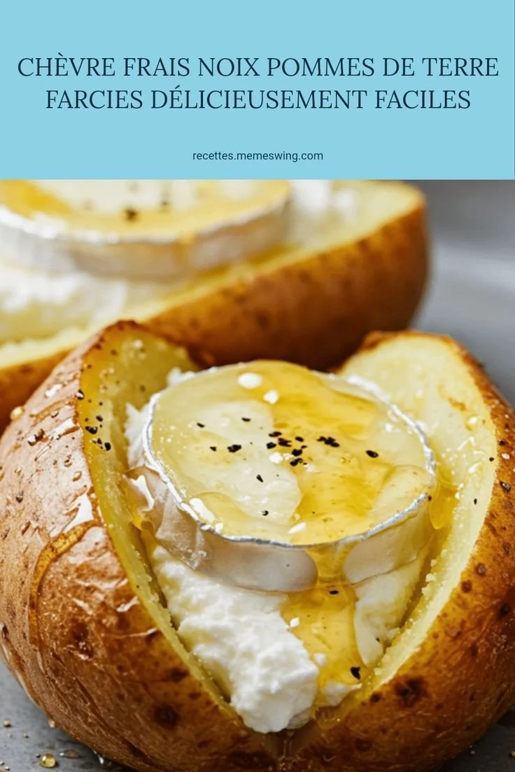 Chèvre Frais Noix Pommes de Terre Farcies, un plat savoureux et simple à préparer.