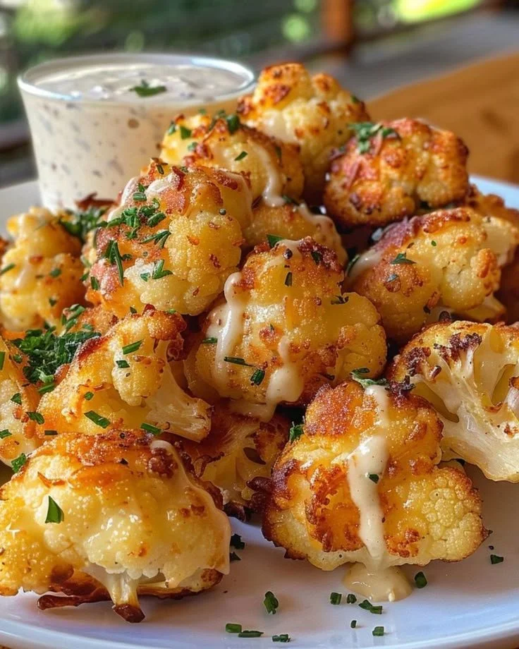 Bouchées de chou-fleur au fromage, croustillantes et délicieuses pour un apéritif.