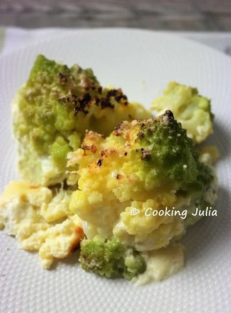 Gratin léger de chou romanesco frais et appétissant