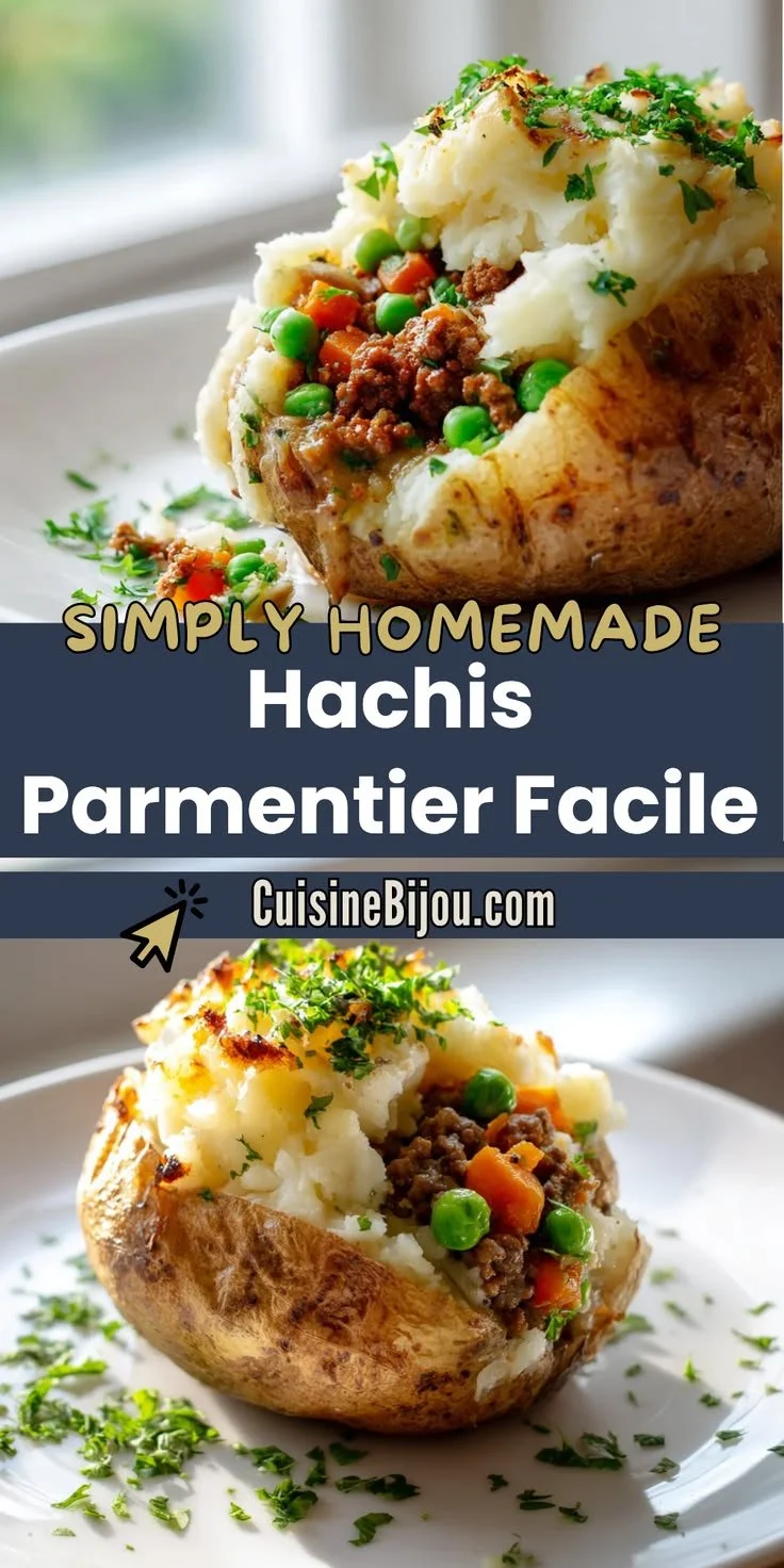 Hachis Parmentier facile avec patates farcies réconfortantes sur une table