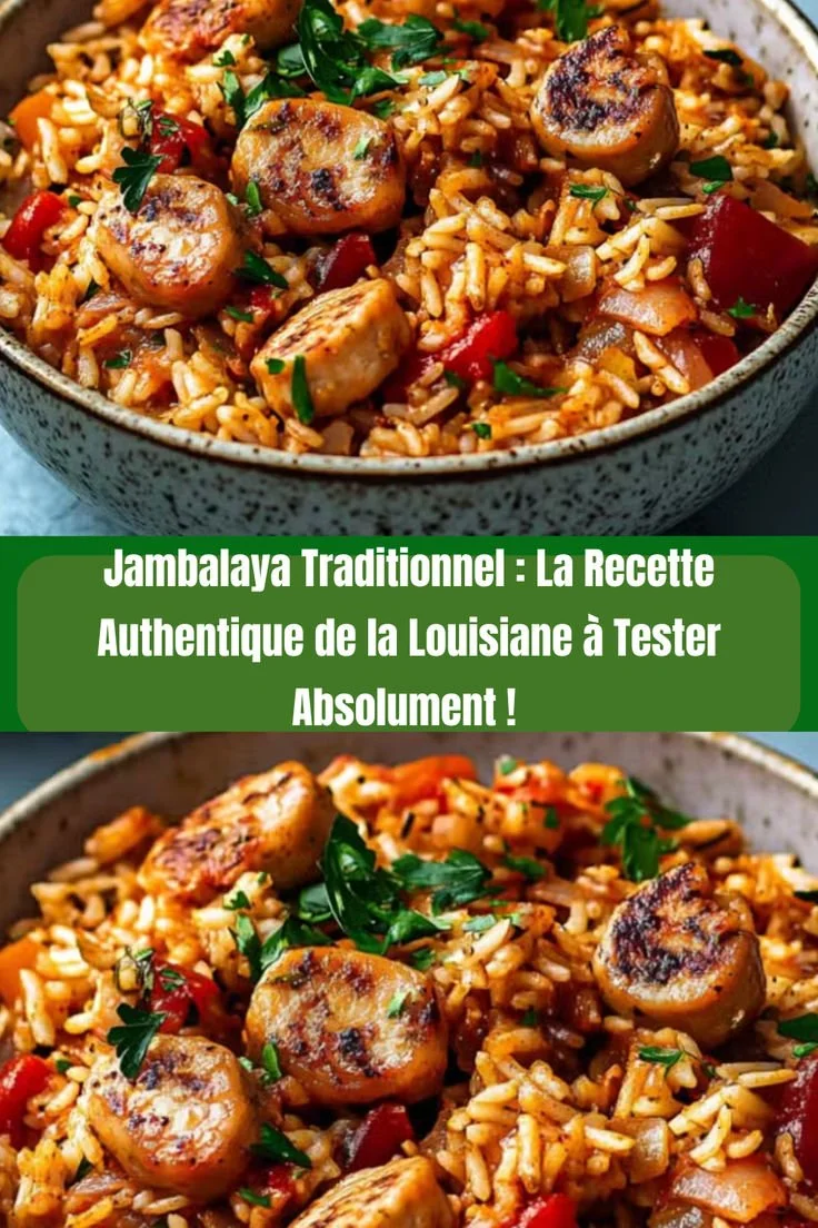 Recette traditionnelle de jambalaya de Louisiane avec ingrédients frais