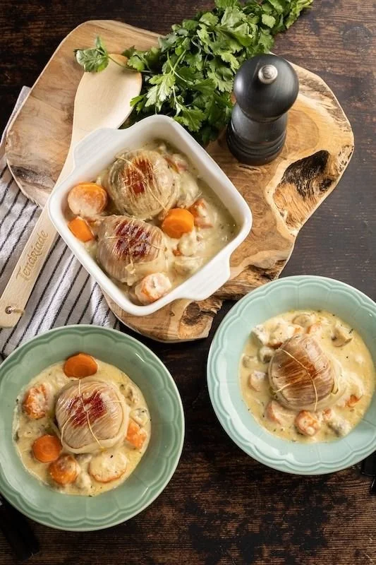 Paupiettes de veau à la sauce crémeuse, plat savoureux et raffiné