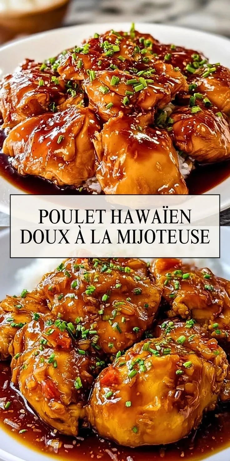 Poulet Hawaïen Doux cuit à la mijoteuse, plat savoureux et coloré